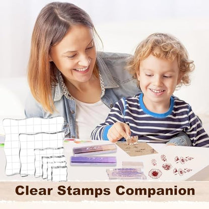 4 Sheets Clear Stamps with 2 Blocks (6 Count)