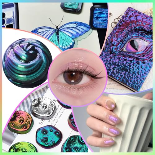 Chameleon Mica Powder 10 * 5g White Chrome Powder Pearlescent Effect