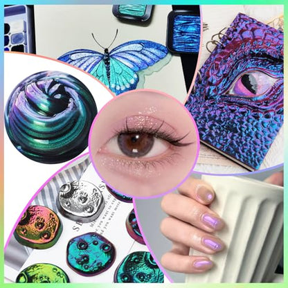 Chameleon Mica Powder 10 * 5g White Chrome Powder Pearlescent Effect