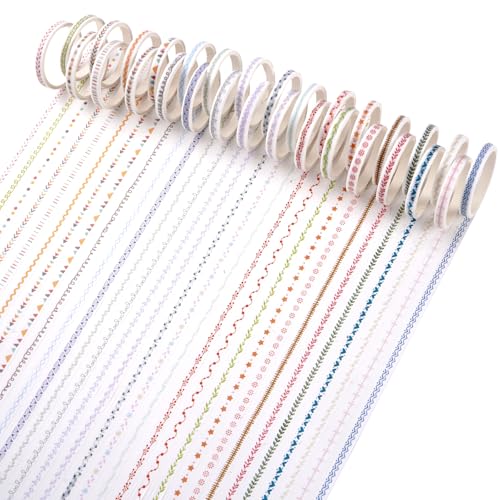 30 Rolls Floral Washi Tapes Set (30 Count)