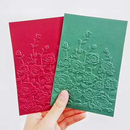 3D Texured Spring Flower Rose Bloom Plastic Embossing Folders for Card Making Scrapbooking and Other Paper Crafts