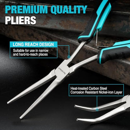 2PCS 7" Long Reach Needle Nose Pliers Set (2 Count)