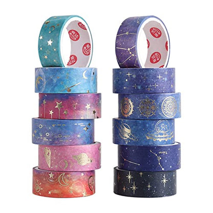 12 Rolls Galaxy Washi Tape Set (78.72 Foot)
