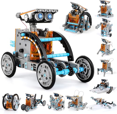 12-in-1 Solar Powered Robot Building Kits Toys for Boys Ages 8-13, STEM Kit Gifts for Kids 8 9 10 11 12 13 Years, DIY Educational Science Building Set Gifts for Teenagers (190+ Pieces)