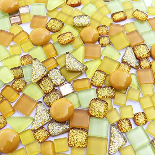Assorted Gold Yellow Irregular Crystal Mosaic Tiles (9 Ounce)