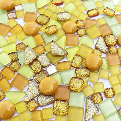 Assorted Gold Yellow Irregular Crystal Mosaic Tiles (9 Ounce)
