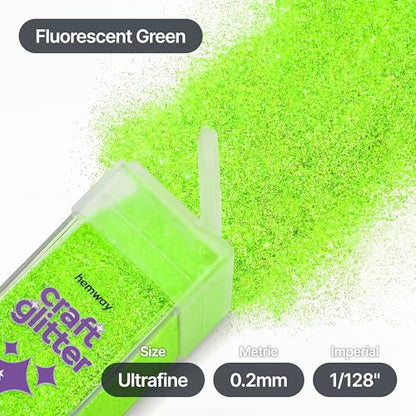 Craft Glitter Shaker Fluorescent Green 110g Ultrafine (3.8 Ounce)