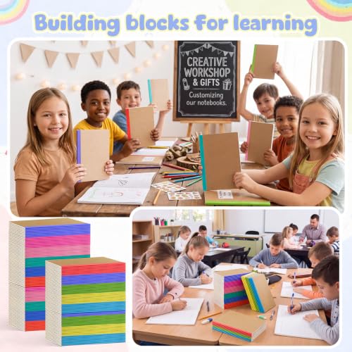 100 Pack A5 Composition Notebooks Bulk 5"x8" Notebooks
