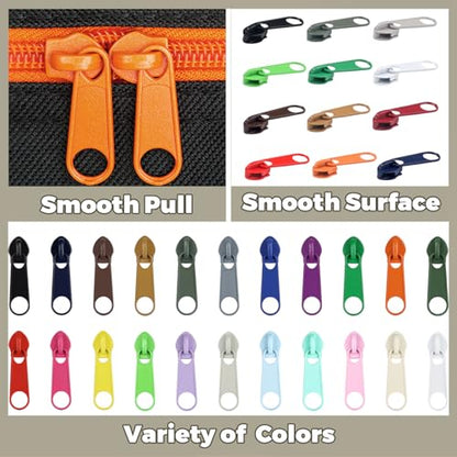 88Pcs Zippers Repair Kit Zipper Replacement 5# Zipper Pull Rescue Kit for Clothing Jackets Purses Luggage Backpacks (88 Count)