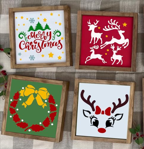 Christmas Stencils for Crafts Reusable 6" Holiday Stencils (25 Count)