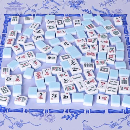 American Mahjong Tile Set with 166 Blue Back Tiles
