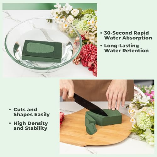 Upgraded 6 Pack Floral Flower Foam Styrofoam Blocks for Flower Arrangements