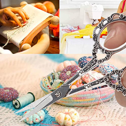 4.5inch Plum Blossom Embroidery Scissors with Leather Case (2 Count)