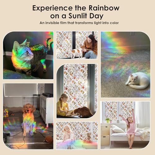 Rainbow 3D Window Stained Glass Privacy Film Decorative