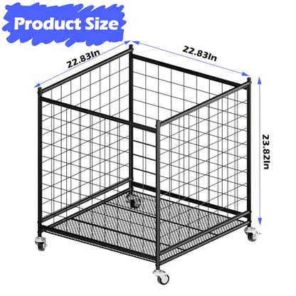 Ball Storage 22.83" Basketball Cart With Wheels Garage Volleyball Storage Sport Equipment Holder Organizer For Indoor Outdoor