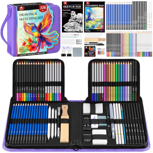 106 PCS Art Supplies Sketching Kit (106 Count)