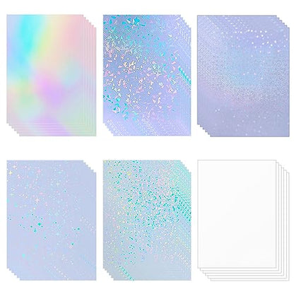 36 Sheets Holographic Sticker Paper Self (36 Count)