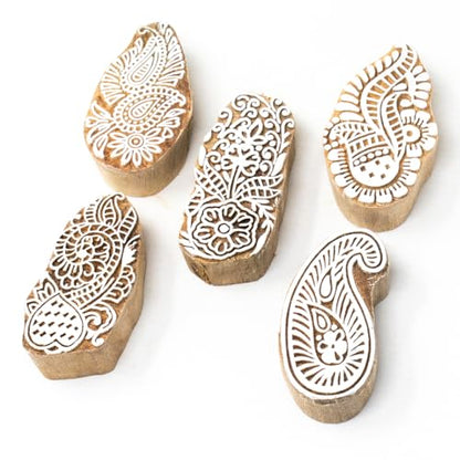 Wooden Printing Stamp Design Set (5 Count)