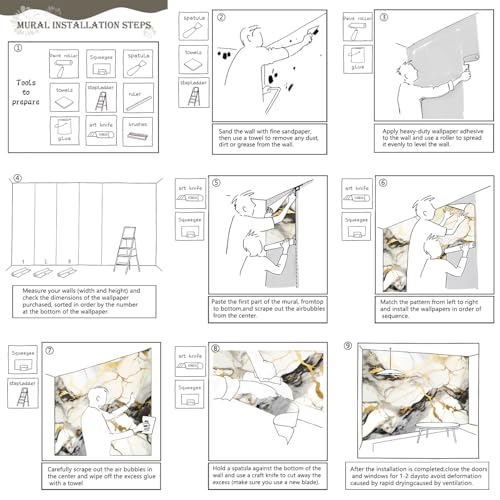 Black and Gold Marble Wallpaper wall murals for Bedroom 114"x74"