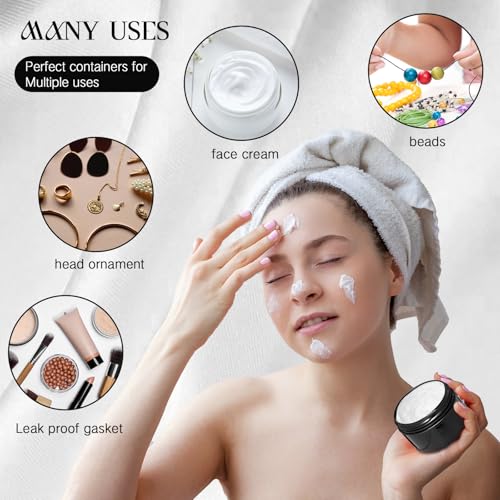 12 Pack 6 oz Plastic Container Jars with Lids Round Clear Travel Cosmetic Container Slime Jar for Toiletries (12 Count)