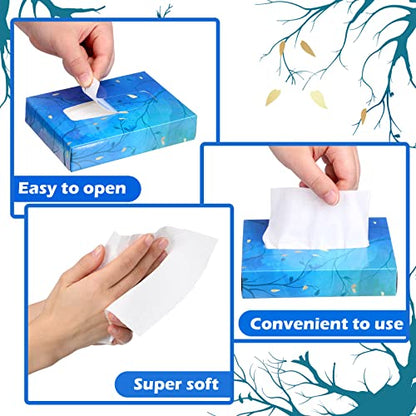 24 Packs 960 Sheets Tissue Cube Car Facial Boxes Disposable Facial Travel Tissues Holder Soft Watercolor Boxes 2 Ply 40 Sheets for Wedding Household Car Kitchen Bathroom (960 Count)