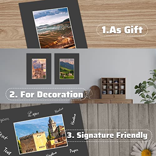 10 Pack Acid Free Black Picture Frame Mats
