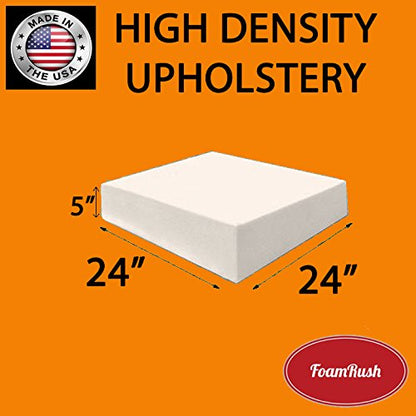 5" x 24" x 24" Upholstery Foam Cushion High Density