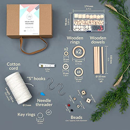 Macrame Kits for Adults Beginners with 126 Macrame Supplies and 7 Projects E