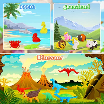 80Pcs Animal Erasers Kids Desk Pets Pencil Erasers 3D Puzzle Eraser Bulk Fun Cute Mini Animal Eraser Toys for Classroom Rewards (80 Count)