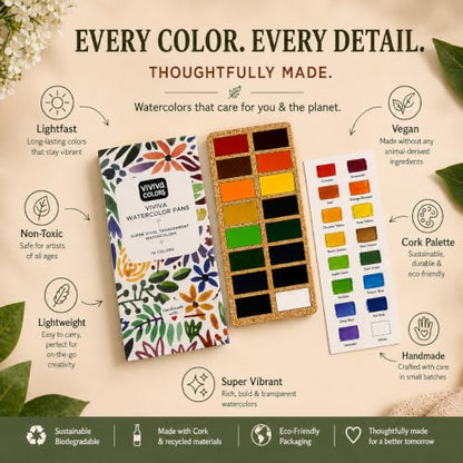 Viviva Travel Watercolor Paint Set