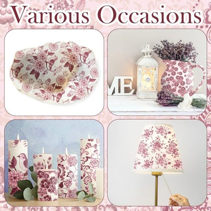 36 Pack 6 Style Red and White Decoupage Chinoiserie Napkins (36 Count)