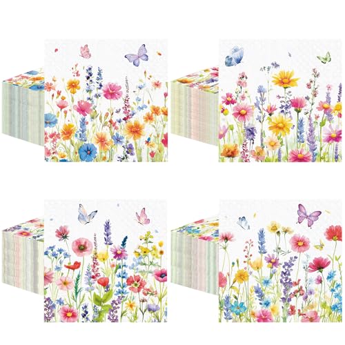 100 Pieces Summer Flower Cocktail Napkins 2 (100 Count)