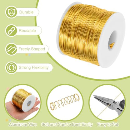 18 Gauge Anodized Aluminum Craft Wire Bendable Bonsai Training Wire 492 Feet 1mm for Sculpting Crafts Wreath Floral Beading Jewelry Making