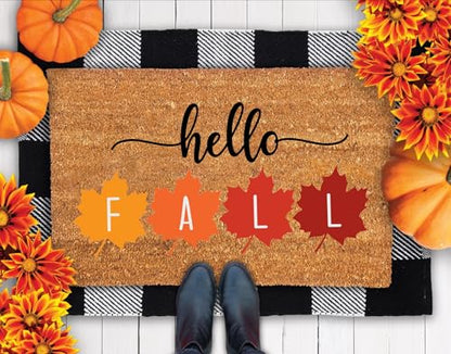 Fall Stencils Hello Fall Doormat Stencils for Painting on Wood Door Mats Fabrics Porch Hanger (10 Count)
