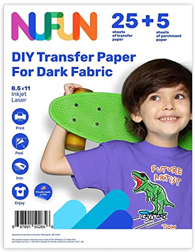 Heat Transfer Paper Dark Fabrics 25 Sheets 8.5x11