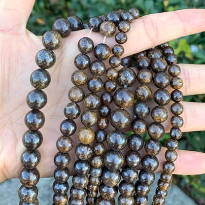 90pcs Adabele Natural Brown Bronzite Gemstone 8mm Round Beads (92 Count)
