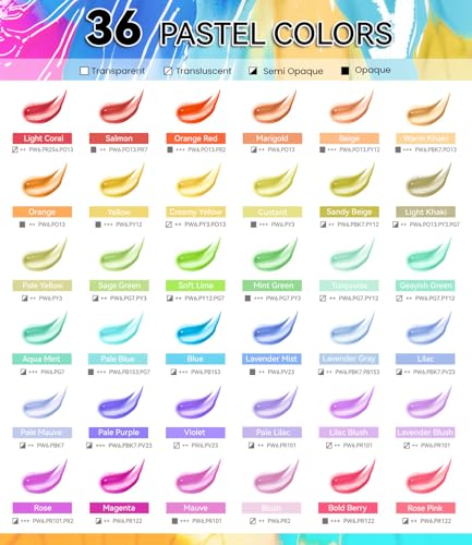 52 PCS Pastel Acrylic Paint Set