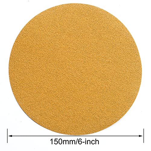 6-Inch No-Hole Hook and Loop Gold Sanding Discs 100-Grit, 100-Pack (100 Count)