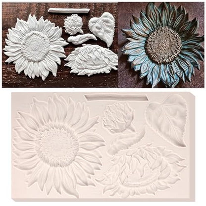 Oversized Sunflower Silicone Mold Leaves Fondant Mold