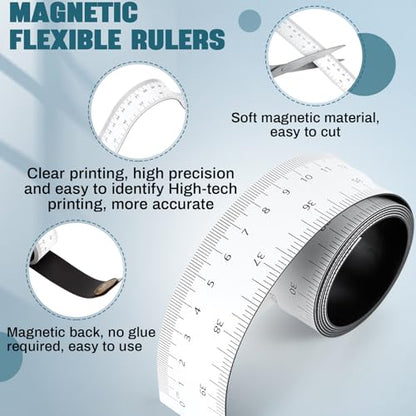 1 Pcs 39.37 Inch Magnetic Ruler Flexible Tape Magnetic Tape Measure with Both Inches and Centimeters