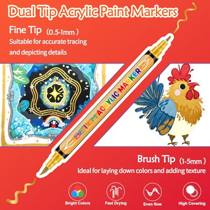24 Metallic Paint Markers for Glass (24 Count)
