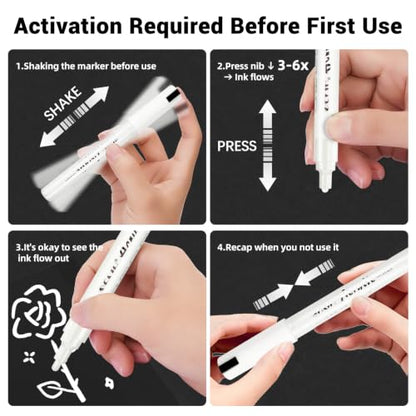 Acrylic White Paint Pens (8 Count)