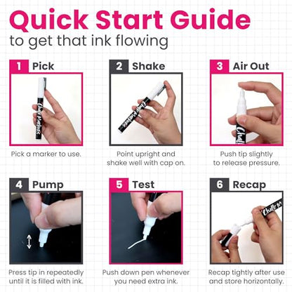 6 White Dry Erase Chalk Markers