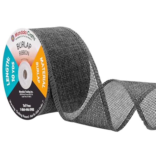 2 Inch Wide Gray Burlap Ribbon for Crafts (120 Foot)