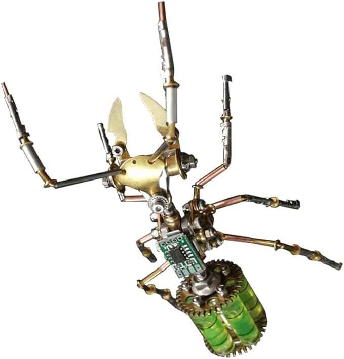 Steampunk Mechanical Ant Model Kit for Adults – 3D DIY Metal Insect Puzzle with Retro Brass Design, Collectible Robot Sculpture for Home & Office Decor, Gift for Hobbyists and Makers (Gatling Ant)
