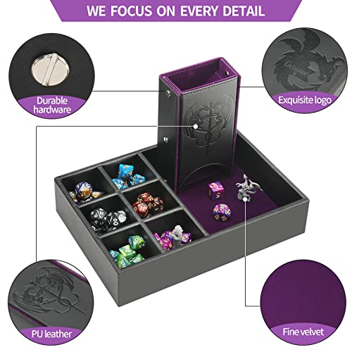 DND Dice Tray and Dice Tower with Storage
