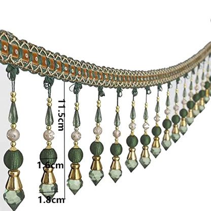 3yards Beading Fringe Trimming Long Beads Tassel Curtain Trim Ribbon Trim for Cover Edge Decorative