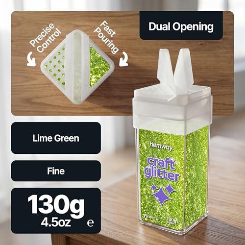 Craft Glitter Shaker Lime Green 130g Fine (3.8 Ounce)