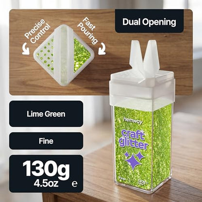 Craft Glitter Shaker Lime Green 130g Fine (3.8 Ounce)