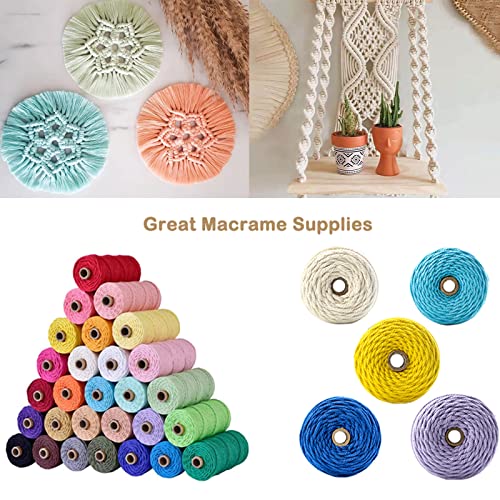Natural Macrame Cord Colored Macrame Cord 2mm (327 Foot)